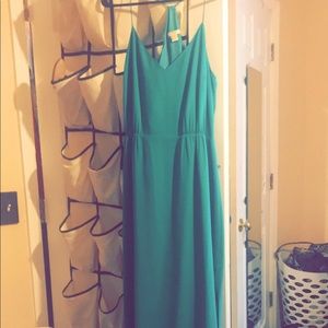 J crew turquoise Spaghetti Strap Maxi Dress